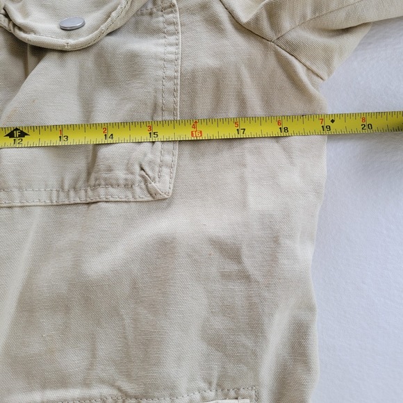 Womens Free People Seize The Day Button Zip-up Khaki Military Jacket Army M Boho - Picture 7 of 11